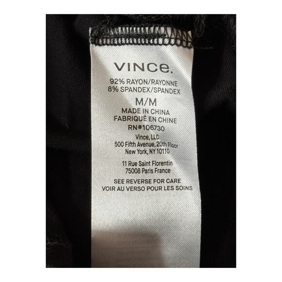 Vince Dress short sleeve faux wrap black size Medium M - Picture 6 of 7